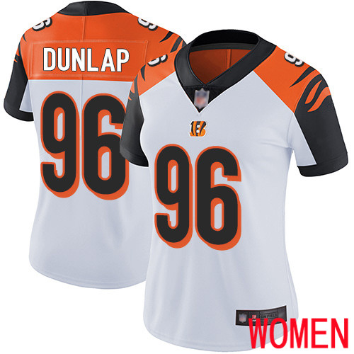 Cincinnati Bengals Limited White Women Carlos Dunlap Road Jersey NFL Footballl #96 Vapor Untouchable->women nfl jersey->Women Jersey